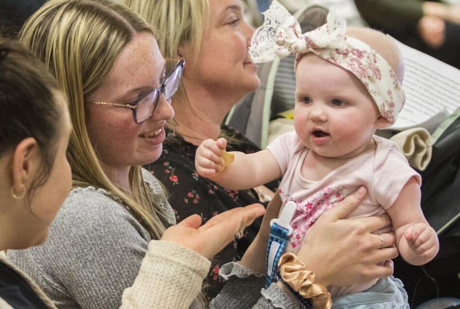Alexis Kovacs holds her daughter Kinsley, seven months old, at the Family Learning Child Care Centre, a new Strive Niagara licensed childcare centre and outreach classroom in Thorold. Julie Jocsak St. Catharines Standard